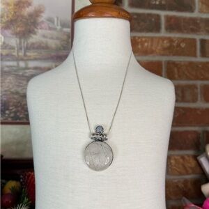 Black Rutilated Quartz Moonstone Pendant Sterling Silver‼️FINAL SALE